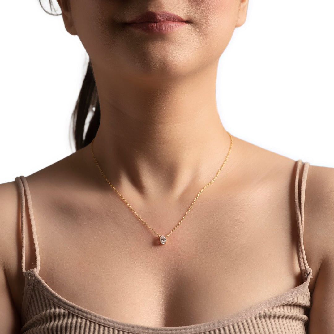 Oval Solitaire Necklace