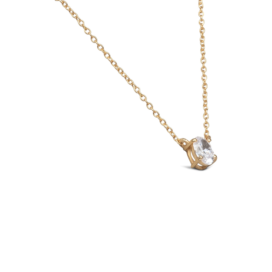 Oval Solitaire Necklace